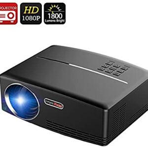 Generic Gp80 Led Projector – 30000 Hour – 1800 Lumens + Mini Receiver + Hd Cable + Screen Roll