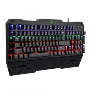 T-Dagger Battleship TGK301 كيبورد جيمنج ميكانيكل – Blue Switches – Aluminum Frame – Wrist Rest