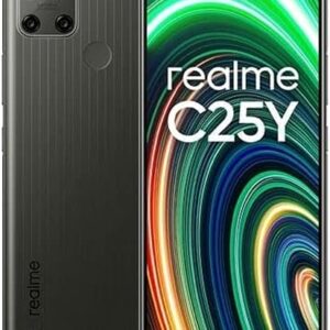 موبايل ريلمي C25Y - شاشة 6.5 بوصة، ذاكرة 128 جيجابايت/4 جيجابايت - بشريحتين اتصال 4G - رمادي ميتال