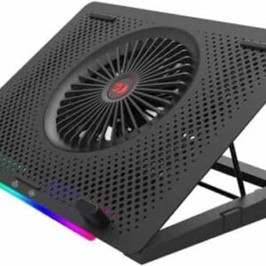 قاعدة تبريد مروحة لاب توب ريدراجون مع زر التحكم في ضوء RGB ، اسود- GCP500